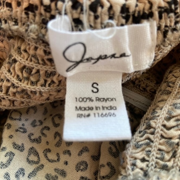 Japna Dress Midi Black Tan Leopard Button Down Sleevless Size S - Picture 8 of 9